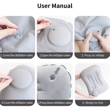 Load image into Gallery viewer, Portable inflatable pillow - ultra-soft travel support for neck and lumbar comfort