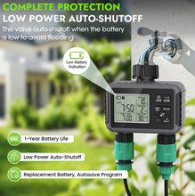 Load image into Gallery viewer, Dual-Zone Sprinkler Water Timer with Smart Scheduling & LCD Display