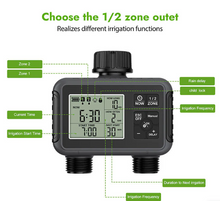 Load image into Gallery viewer, Dual-Zone Sprinkler Water Timer with Smart Scheduling & LCD Display