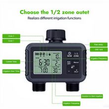 Load image into Gallery viewer, Dual-Zone Sprinkler Water Timer with Smart Scheduling and LCD Display
