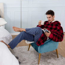 Load image into Gallery viewer, Ultra Soft Fleece and Wool Hooded Blanket for Cozy Home Comfort