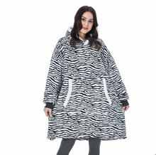 Load image into Gallery viewer, Ultra Soft Fleece and Wool Hooded Blanket for Cozy Home Comfort