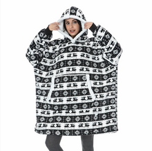 Load image into Gallery viewer, Ultra Soft Fleece and Wool Hooded Blanket for Cozy Home Comfort