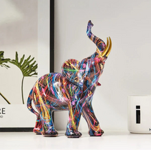 Load image into Gallery viewer, Artistic Elephant Figurine Graffiti Style Home Decor