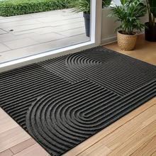 Load image into Gallery viewer, Curved Thread Line Door Mat, Microfiber Absorbent Entry Rug