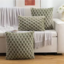 Load image into Gallery viewer, Plush Marshmallow Cushion Cover, 3D Textured Soft Pillowcase, Cream White