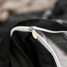 Load image into Gallery viewer, Luxe Black Marble Quilt Cover Set, 3 Piece Microfibre Bedding