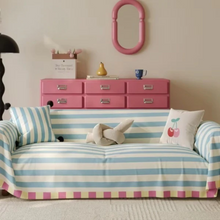 Load image into Gallery viewer, Pastel Striped Couch Cover, Soft Microfiber Dustproof Protector