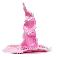 Load image into Gallery viewer, Twisted Brim Witch Hat for Adults with Decorative Trim