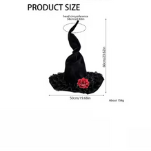 Load image into Gallery viewer, Twisted Brim Witch Hat for Adults with Decorative Trim