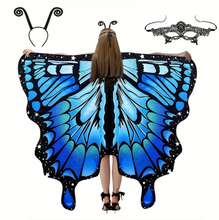 Load image into Gallery viewer, Printed Butterfly Wing Shawl and Matching Headband for Costumes