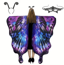 Load image into Gallery viewer, Printed Butterfly Wing Shawl and Matching Headband for Costumes