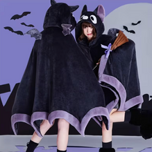 Load image into Gallery viewer, Wearable Bat Wing Hoodie with Plush Fur and Extended Sleeves