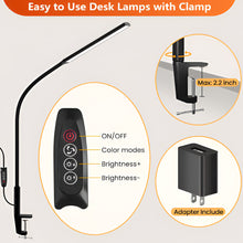 Load image into Gallery viewer, LED Desk Lamp With Clamp, Flexible Gooseneck And 3 Light Modes