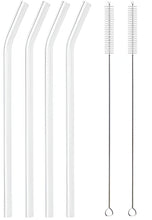 Load image into Gallery viewer, High Borosilicate Glass Straw Set – Reusable Eco-Friendly Drinking Straws with Cleaning Brush