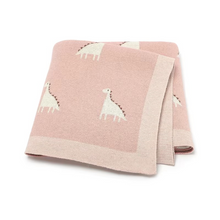 Load image into Gallery viewer, Cotton Knitted Baby Blanket, Soft Swaddle and Stroller Cover, Dinosaur Design