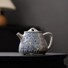 Load image into Gallery viewer, Gilded Silver Buddha Ceramic Tea Pot