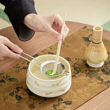 Load image into Gallery viewer, Handmade Bamboo Matcha Tea Set with Whisk Holder Spoon Bowl and Cup