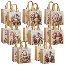 Load image into Gallery viewer, Christmas Santa Claus Non-Woven Gift Tote Bags with Handles, Festive Reusable Gift Packaging, Set of 4–12