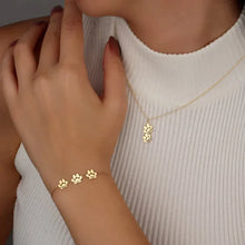 Load image into Gallery viewer, Paw Print Bracelet in Stainless Steel