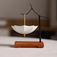 Load image into Gallery viewer, Creative Umbrella Black Porcelain Tea Infuser for Loose Leaf Tea