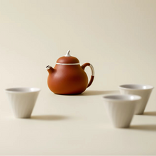 Load image into Gallery viewer, Handmade Purple Clay Teapot and Three Cup Tea Set