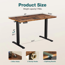 Load image into Gallery viewer, Adjustable Electric Standing Desk 63x24" - Ergonomic Home Office Workstation