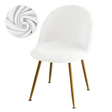 Load image into Gallery viewer, Elastic Velvet Chair Covers - Stretch Low Back Slipcovers for Dining and Makeup Chairs