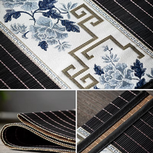 Load image into Gallery viewer, Vintage Embroidered Bamboo Tea Table Runner