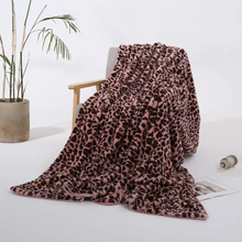 Load image into Gallery viewer, Imitation Rabbit Fur Leopard Print Double Layer Throw Blanket