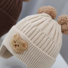 Load image into Gallery viewer, Cozy Baby Knit Hat with Bear Ears for Winter Warmth