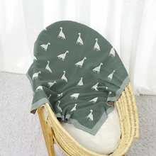 Load image into Gallery viewer, Cotton Knitted Baby Blanket, Soft Swaddle and Stroller Cover, Dinosaur Design