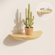Load image into Gallery viewer, Half-Round Wooden Floating Shelf - Modern Wall-Mounted Display for Home & Bathroom