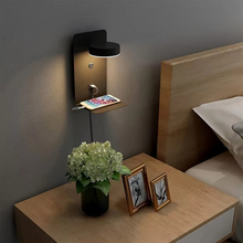 Load image into Gallery viewer, Modern LED Wall Light With USB Charging and Touch Switch for Bedroom or Living Room