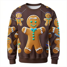 Load image into Gallery viewer, Gingerbread Man 3D Printed Ugly Christmas Crewneck Sweatshirt for Men