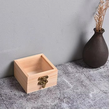 Load image into Gallery viewer, Wooden Hinged Square Storage Box – Desktop Organizer and Jewelry Container