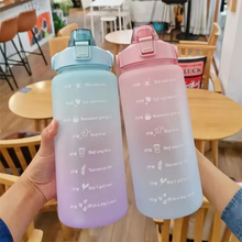 Load image into Gallery viewer, Outdoor 68oz Large Capacity Leakproof Water Bottle with Straw and Time Marker