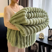 Load image into Gallery viewer, Luxurious Faux Rabbit Fur Plush Throw Blanket - Perfectly Warm and Soft for Your Home