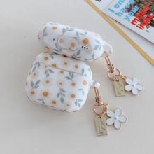 Load image into Gallery viewer, Floral Print Silicone Earphone Case with Keychain for Wireless Earbuds