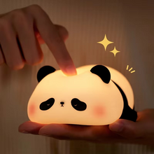 Load image into Gallery viewer, Panda Touch-Activated Silicone LED Nightlight – USB Rechargeable, Syncable Soft Glow Lamp