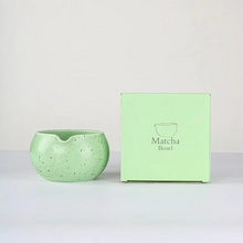 Load image into Gallery viewer, Ceramic Matcha Bowl with Pouring Spout and Whisk Holder Matcha Making Kit for Tea Lovers