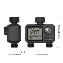 Load image into Gallery viewer, Digital 2-Outlet Water Timer with Dual Zone Control and Adjustable Sprinkler Programming