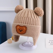 Load image into Gallery viewer, Cozy Baby Knit Hat with Bear Ears for Winter Warmth