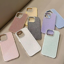 Load image into Gallery viewer, 3 In 1 Bling Glitter Candy Color Phone Case with Diamond Camera Protector