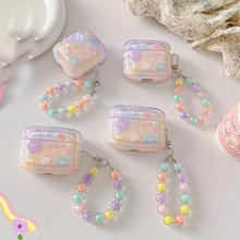 Load image into Gallery viewer, Luxury Gradient Star Earphone Case with Rabbit Flower Bead Chain for AirPods