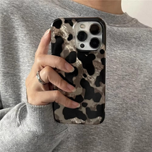 Load image into Gallery viewer, Retro Cow Print Gradient Glitter Tinfoil Soft Phone Case