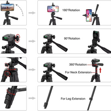 Load image into Gallery viewer, Universal Lightweight Tripod Stand with Bluetooth Remote for Smartphones and DSLRs