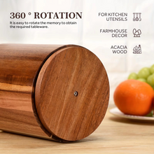 Load image into Gallery viewer, Extra Large Acacia Wood Utensil Holder with 360 Degree Rotating Base