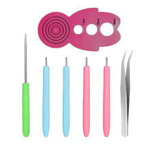 Load image into Gallery viewer, Quilling Paper Tool Set with Slotted Pen, Tweezers, Needle Pins, and Craft Accessories – 7, 6, or 12 Piece Kit