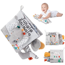 Load image into Gallery viewer, Soft 3D Cloth Baby Book with High Contrast Sensory Pages for Early Learning and Stroller Play